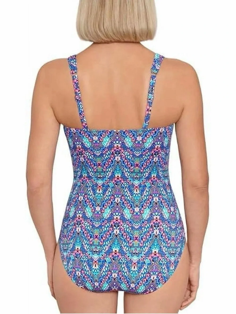 Swim Solutions Women's Tummy-Control Shirred One-Piece Swimsuit size medium - Picture 3 of 11